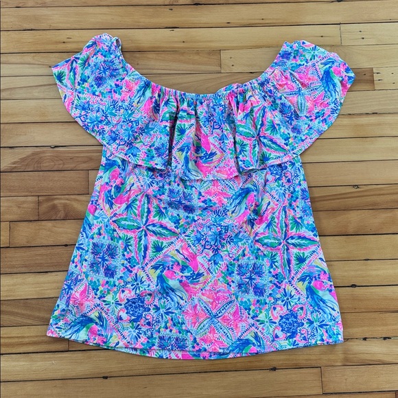 Lilly Pulitzer La fortuna dancing on deck off the shoulder shirt - Picture 6 of 6